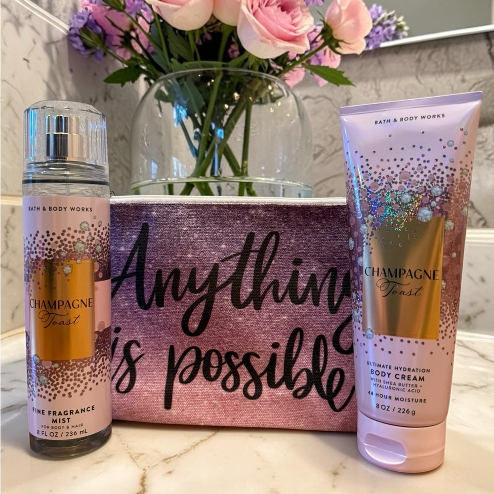Bath & Body Works Champagne Toast Body Cream & Mist Bundle - NWT